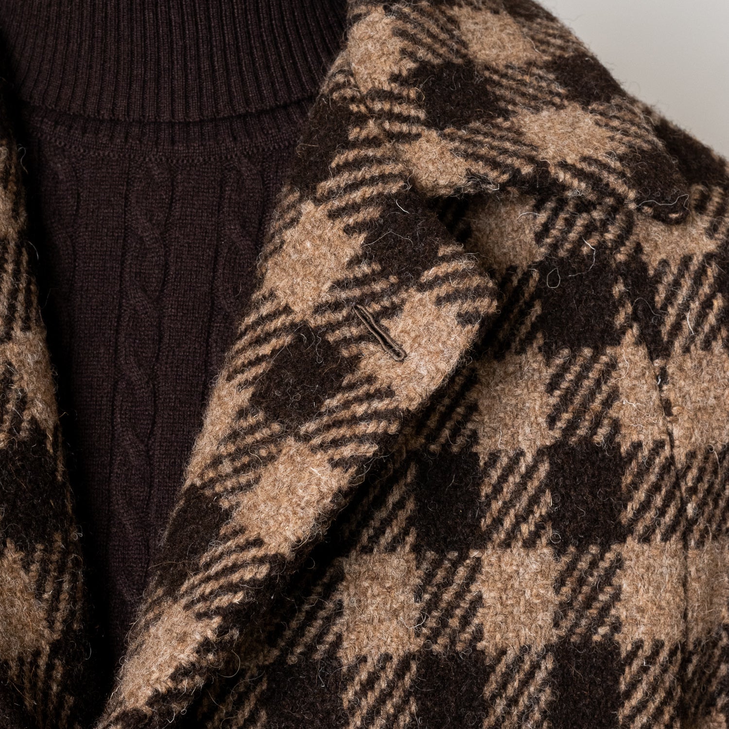 Balmacaan Dugdale Bros & Co Brown Plaid. - Image 3