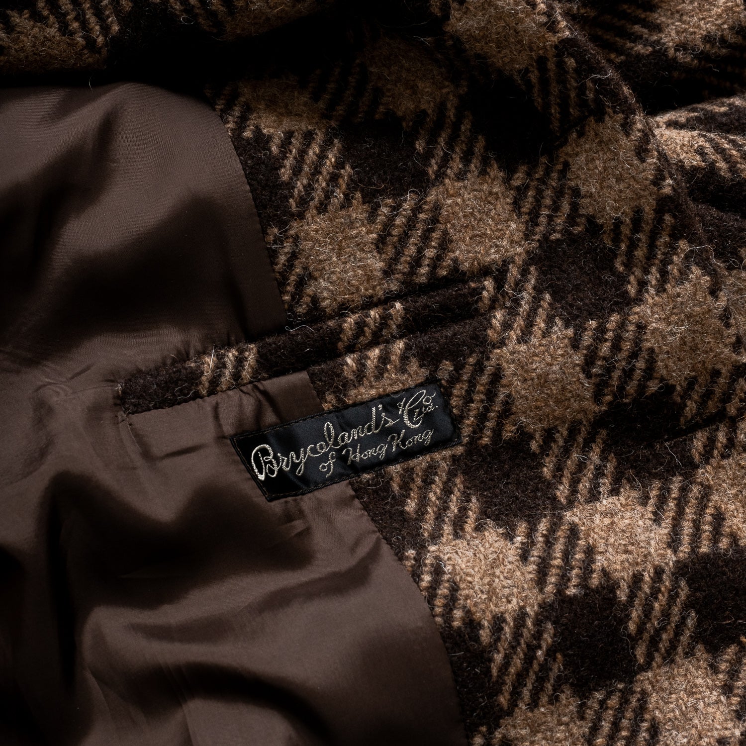 Balmacaan Dugdale Bros & Co Brown Plaid. - Image 4
