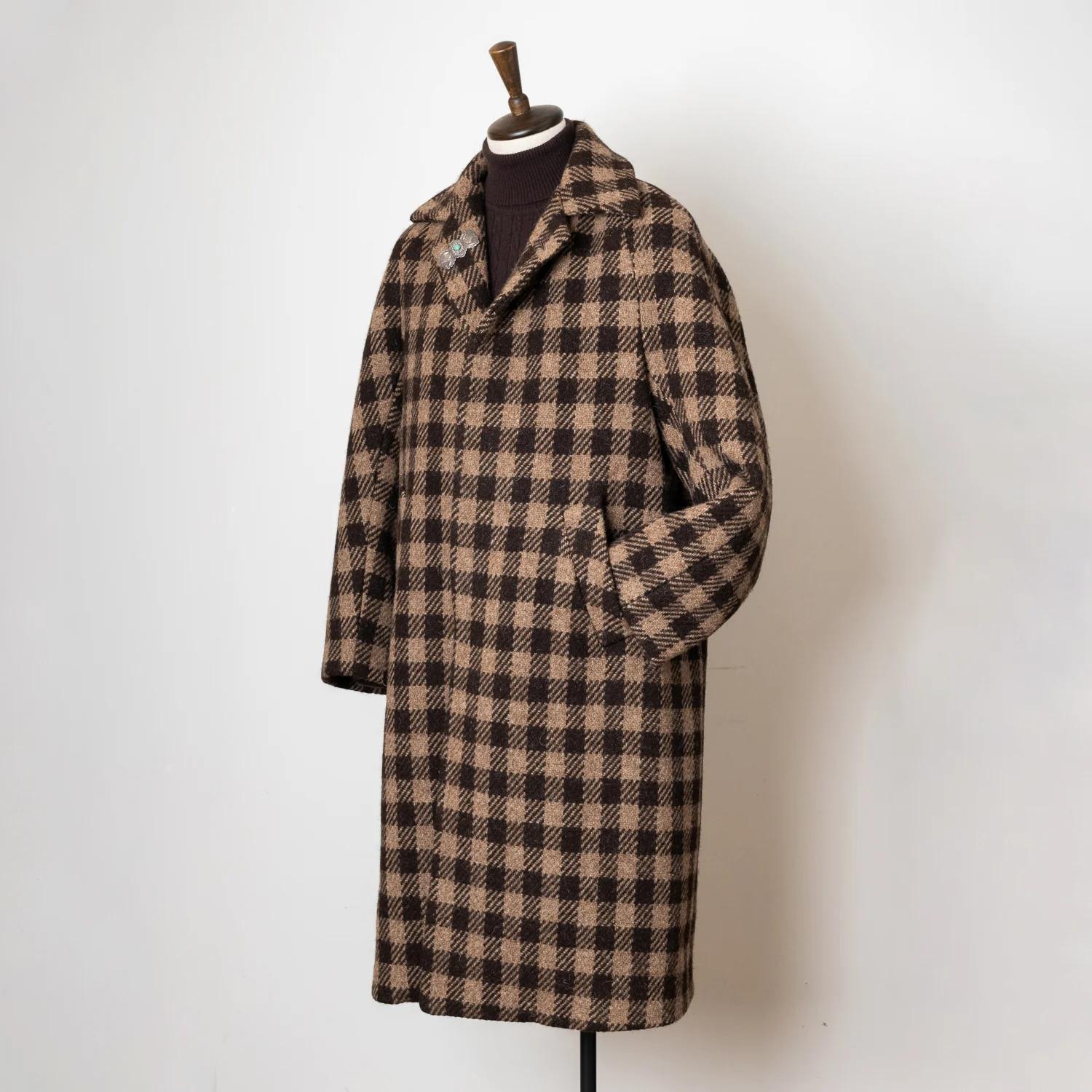 Balmacaan Dugdale Bros & Co Brown Plaid. - Image 8