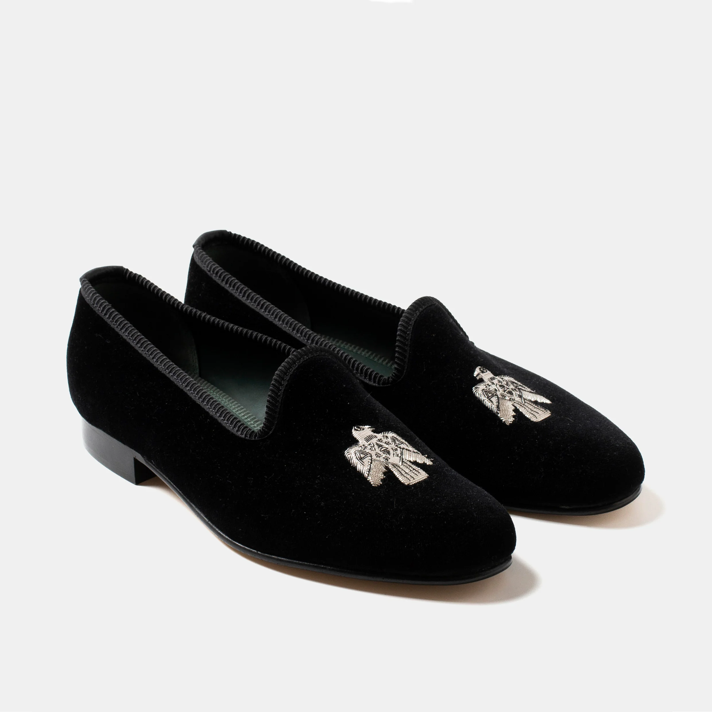 Bryceland's x Bowhill & Elliott Velvet Slippers Black