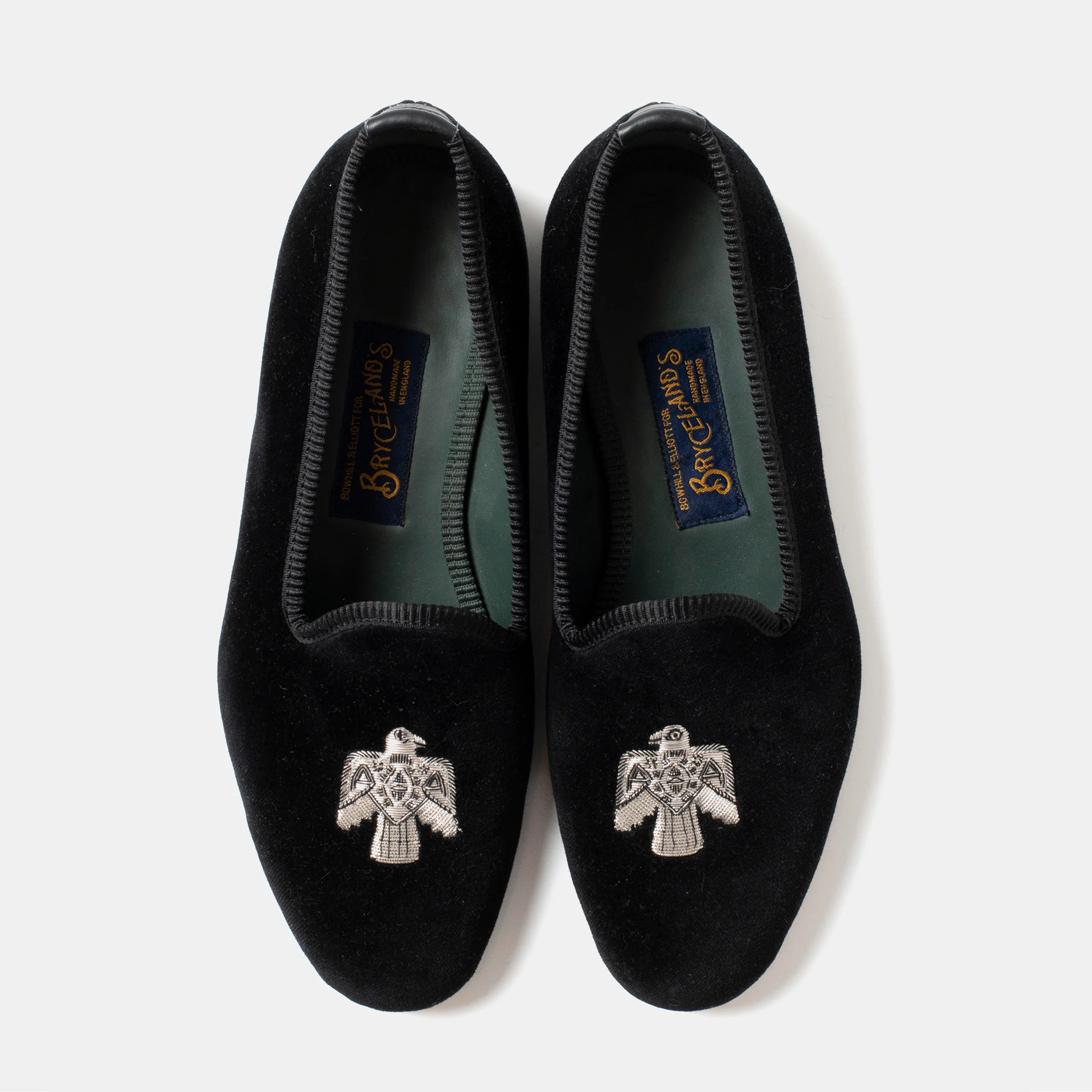 Bryceland's x Bowhill & Elliott Velvet Slippers Black - Image 3