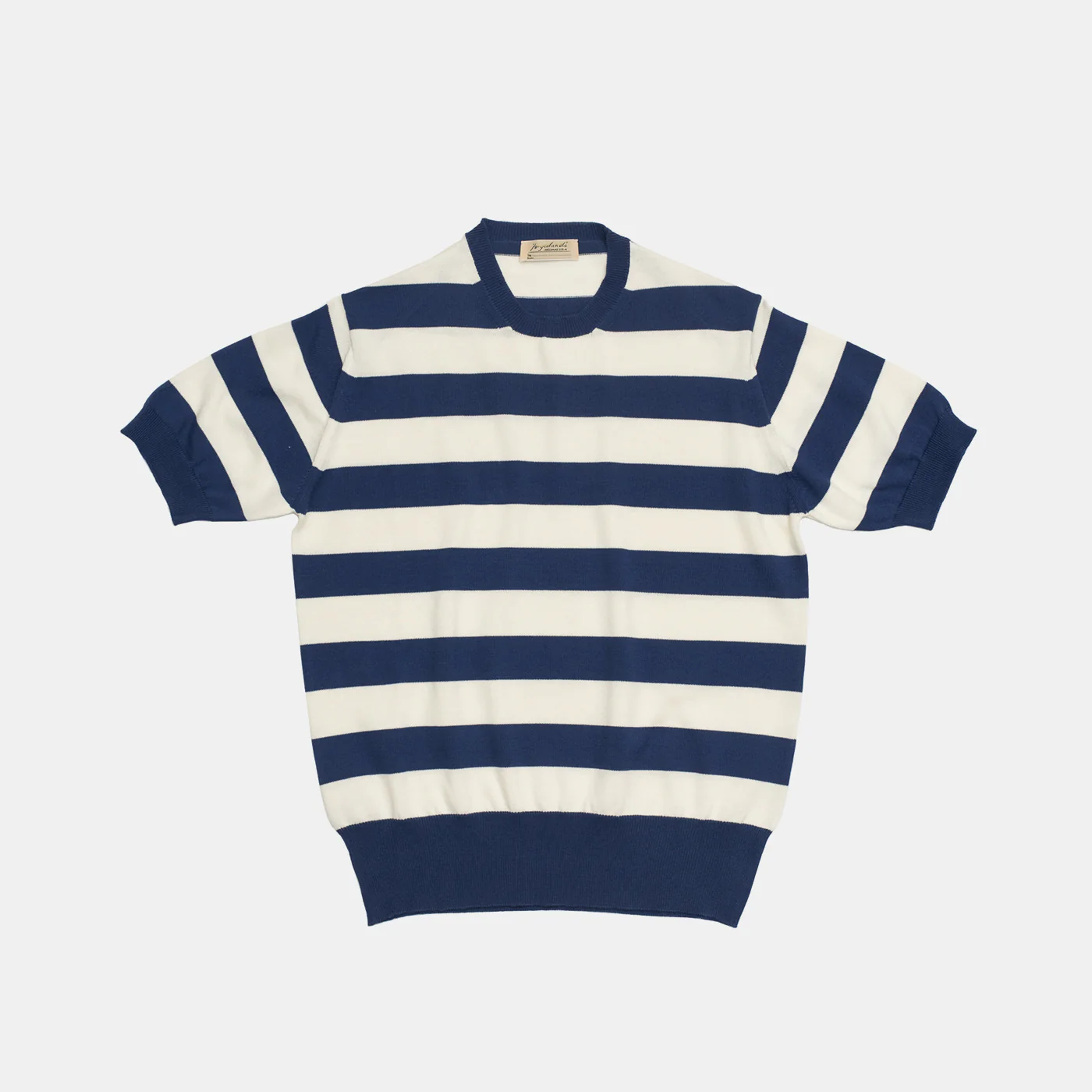 Cotton Short Sleeve ‘Skipper’ Tee Navy Stripe