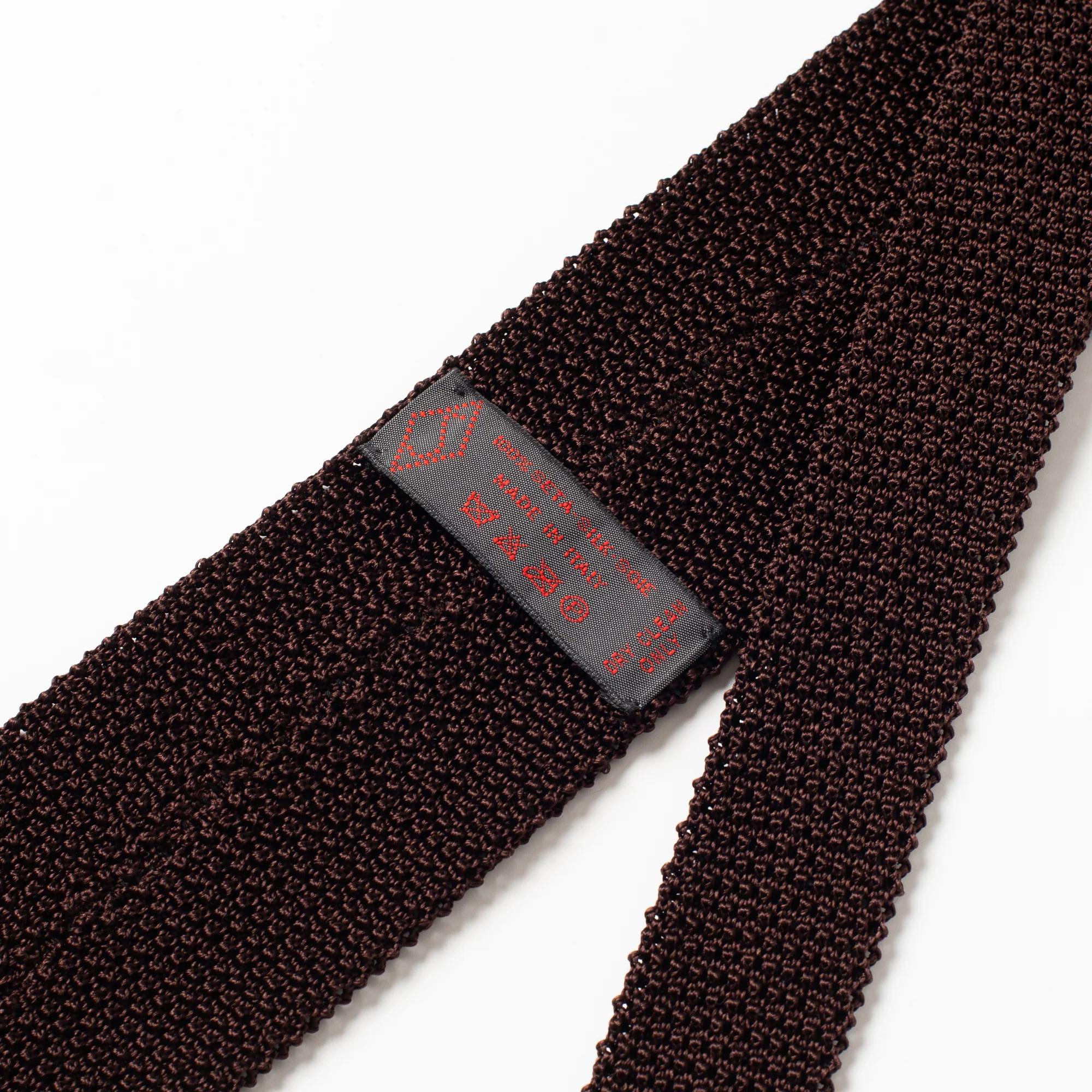 Silk Knit Tie Dark Brown - Image 2