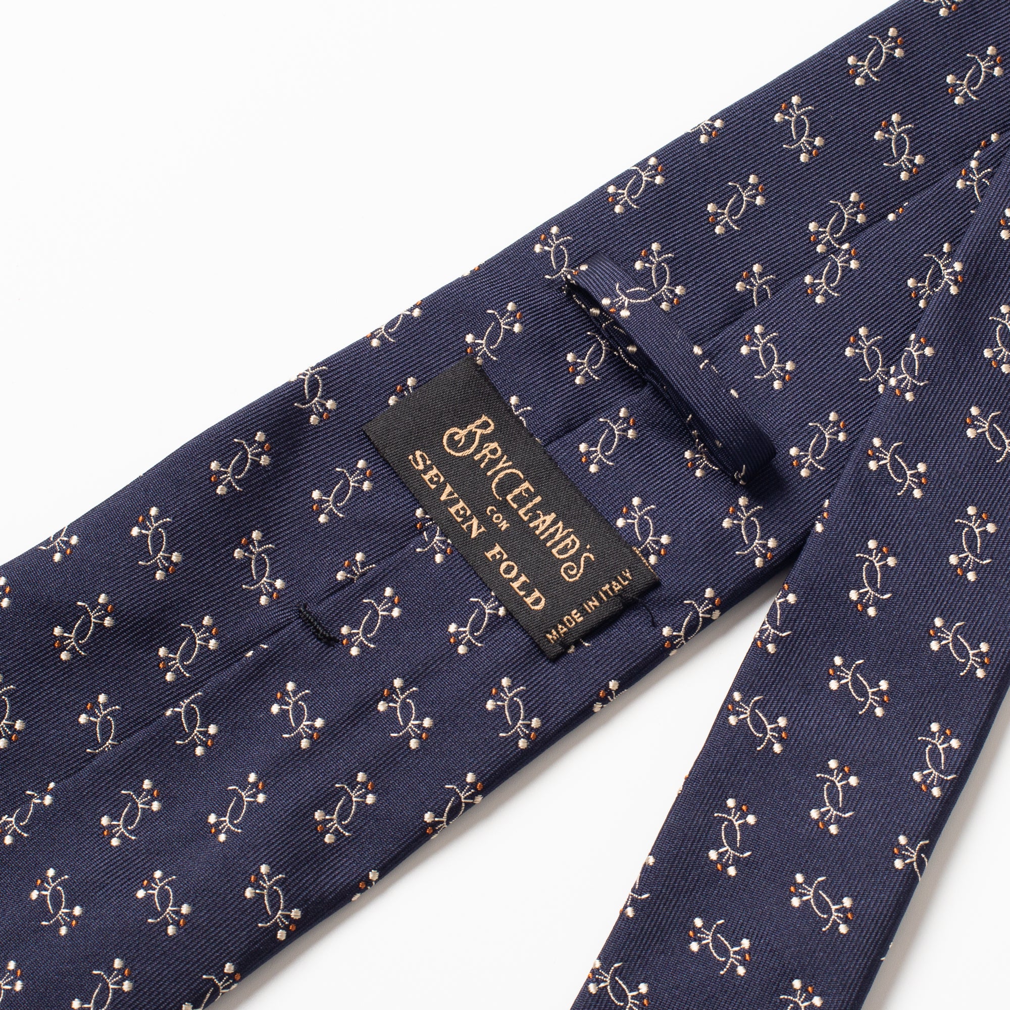Silk Tie Navy Embroidered - Image 2