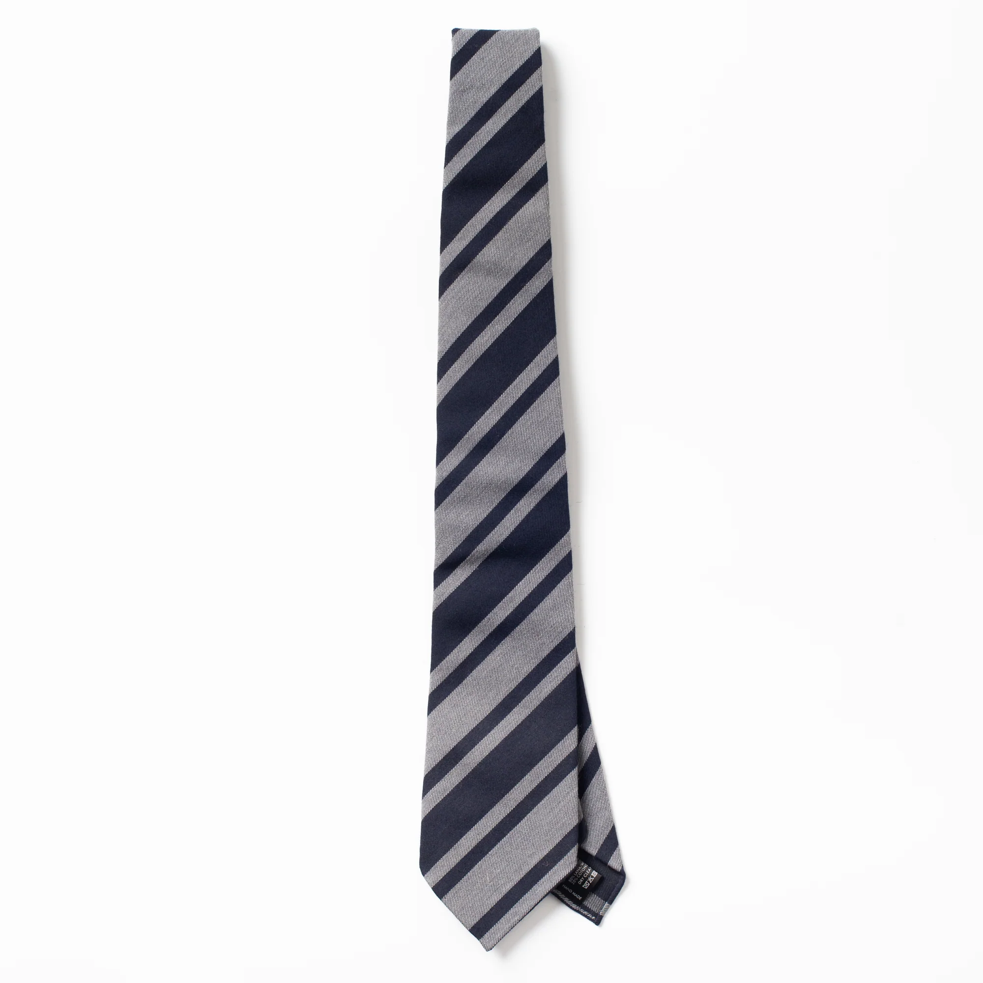 Wool Tie Navy/Grey Stripe