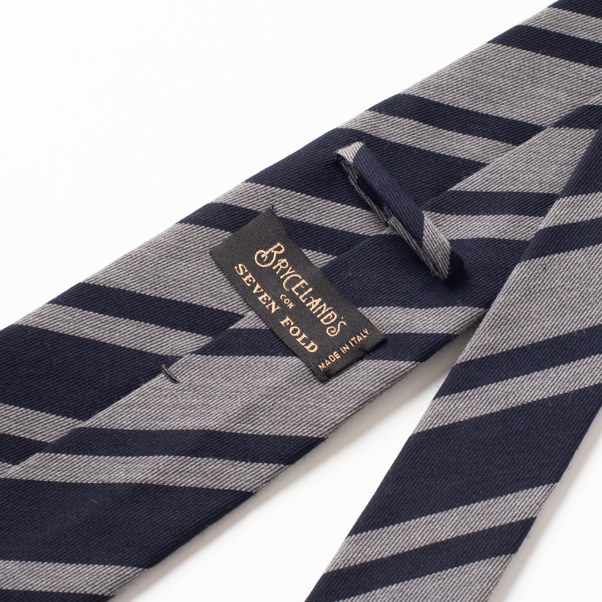 Wool Tie Navy/Grey Stripe - Image 2
