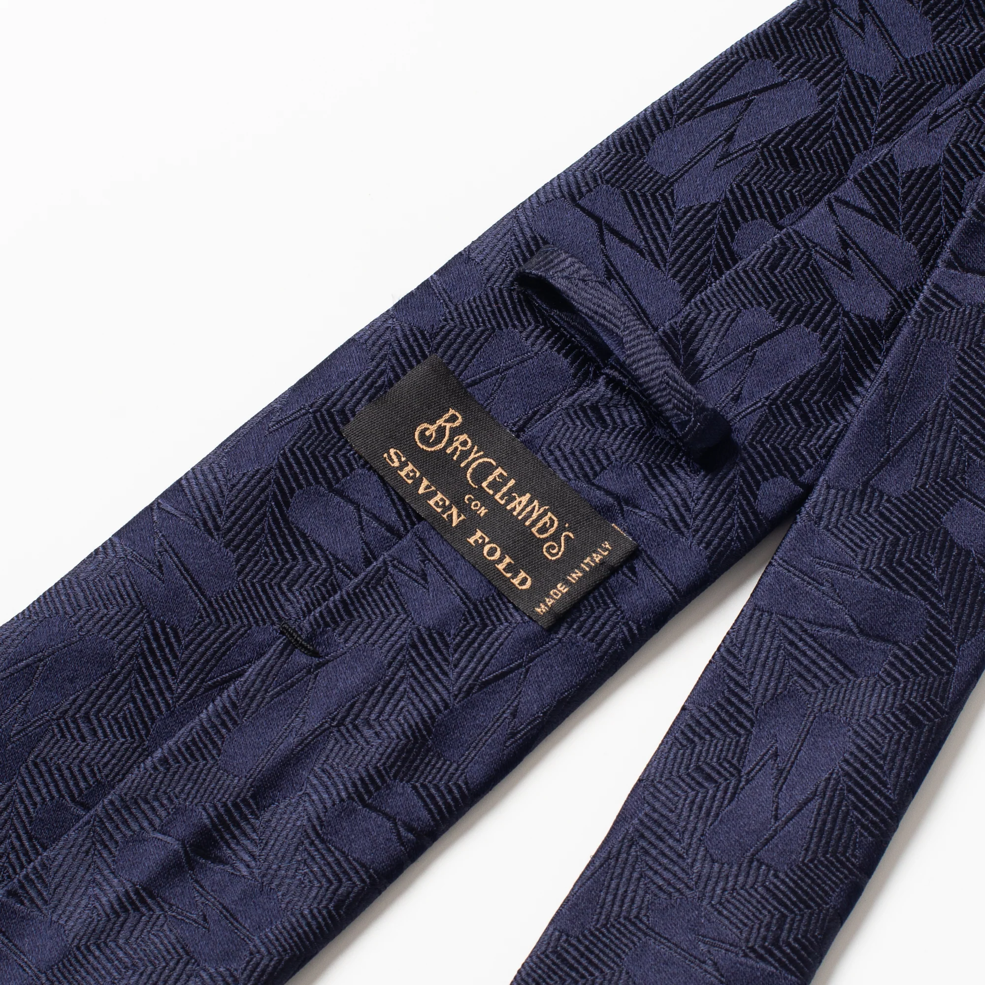 Silk Tie Navy Jacquard - Image 2