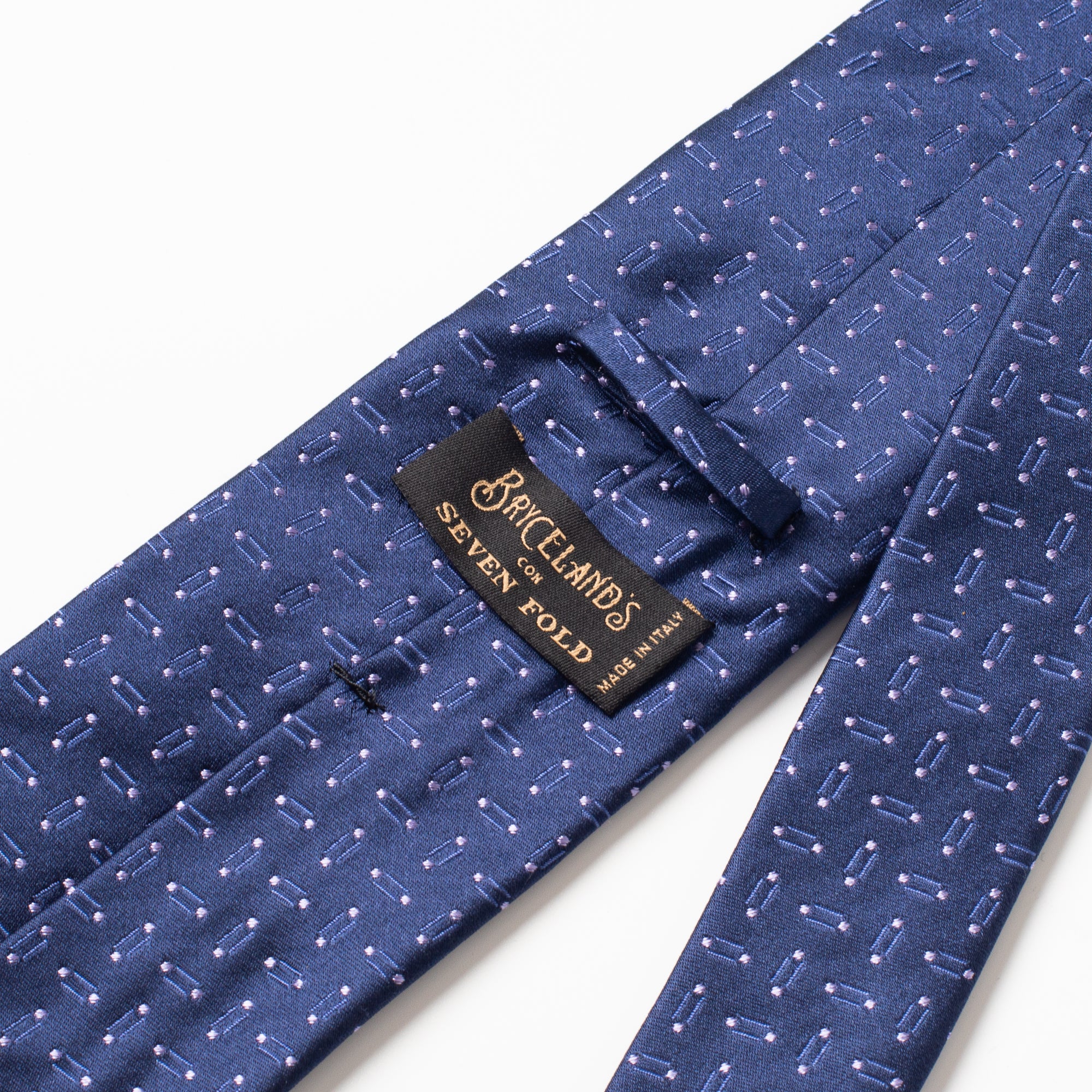 Silk Tie Navy/Lilac Patterned - Image 2