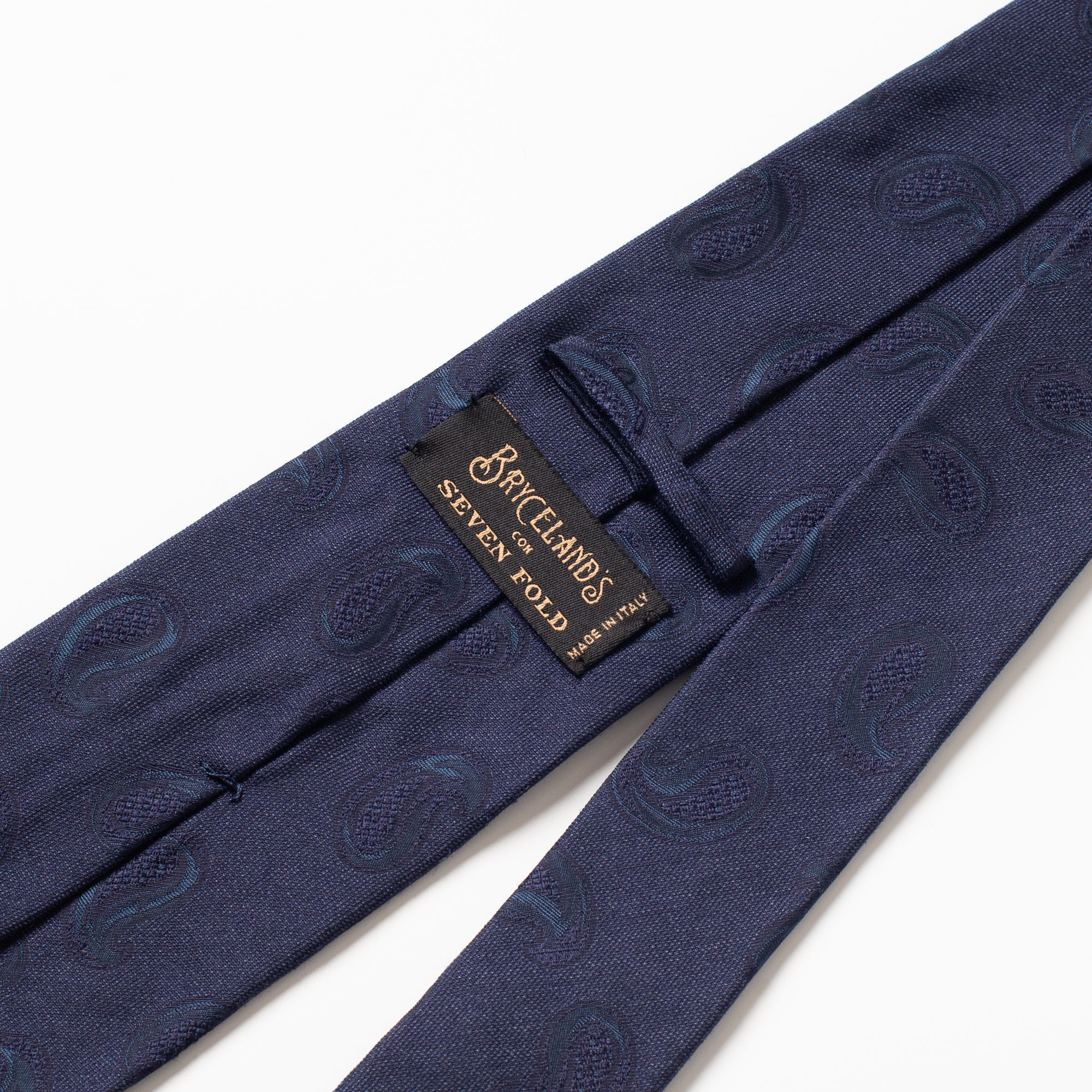 Silk Tie Navy Paisley - Image 2