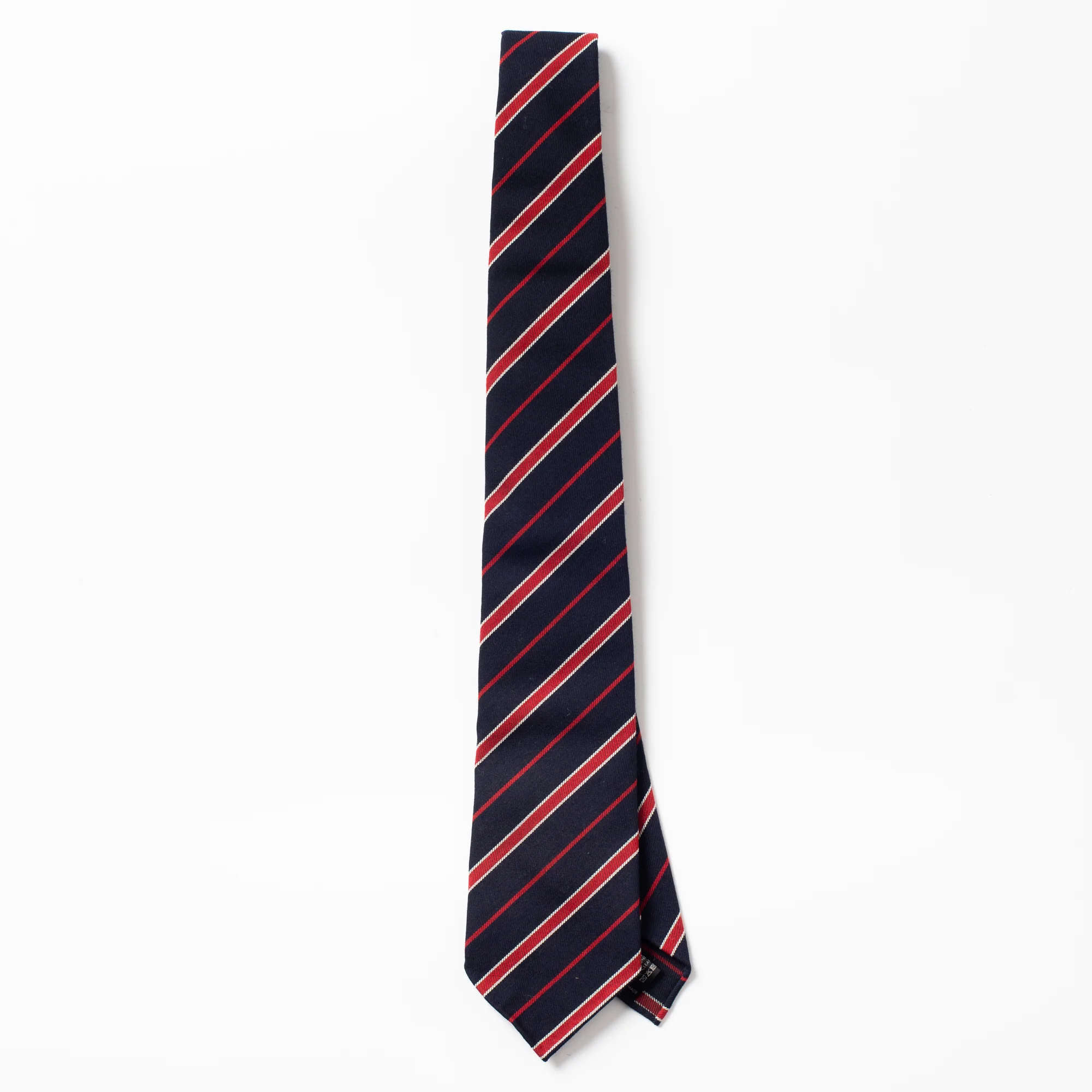 Wool Tie Navy/Red Stripe