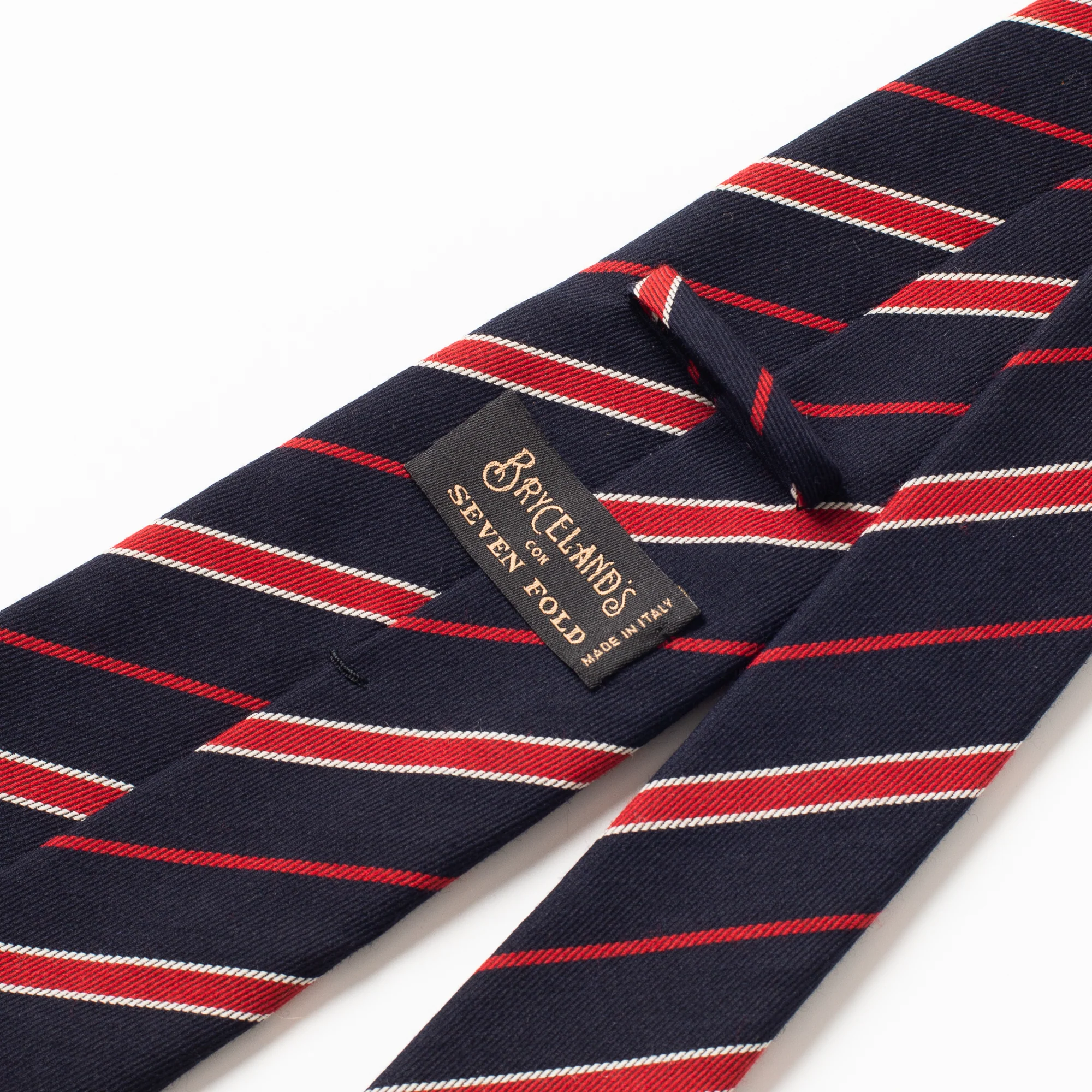Wool Tie Navy/Red Stripe - Image 2