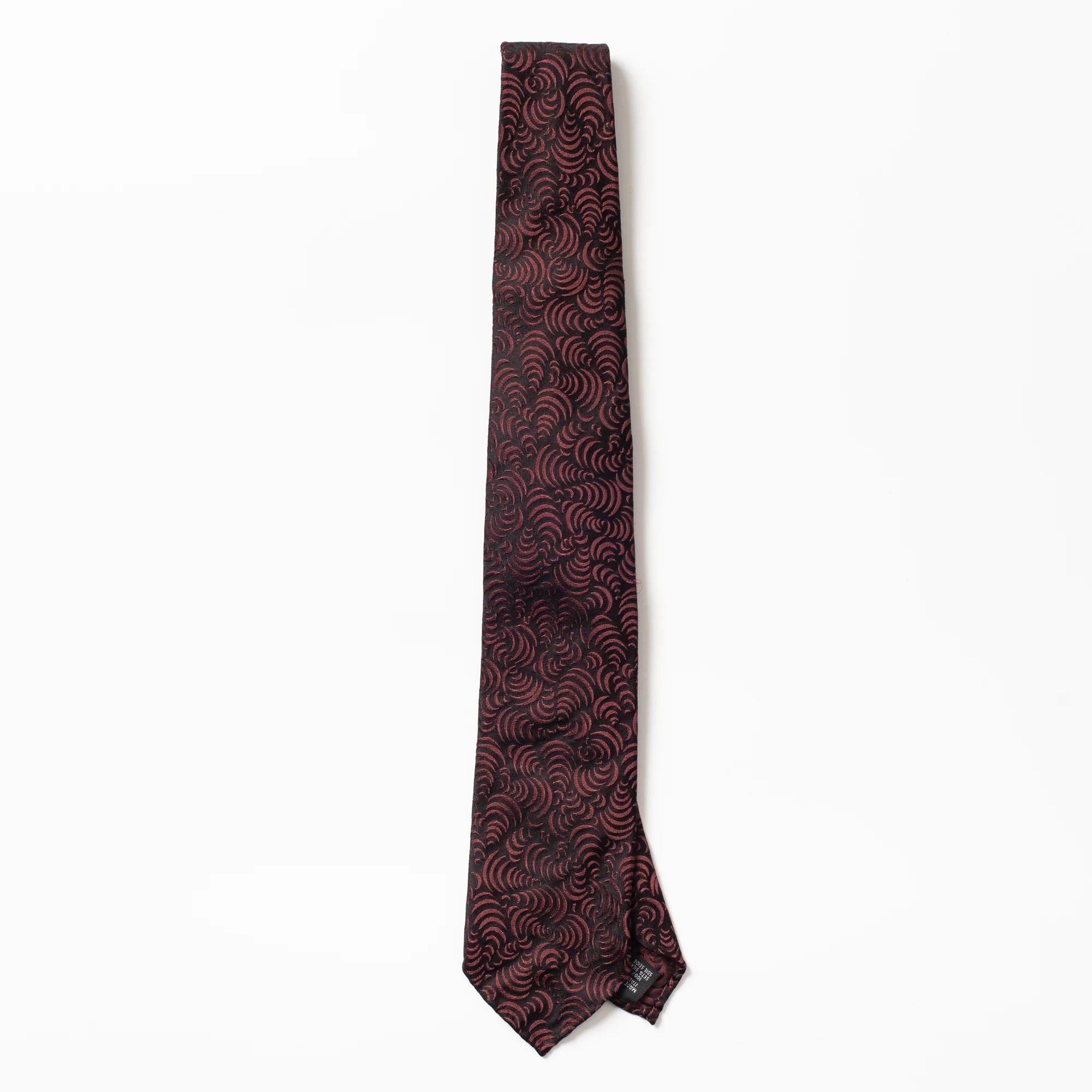Silk Tie Wine Embroidered