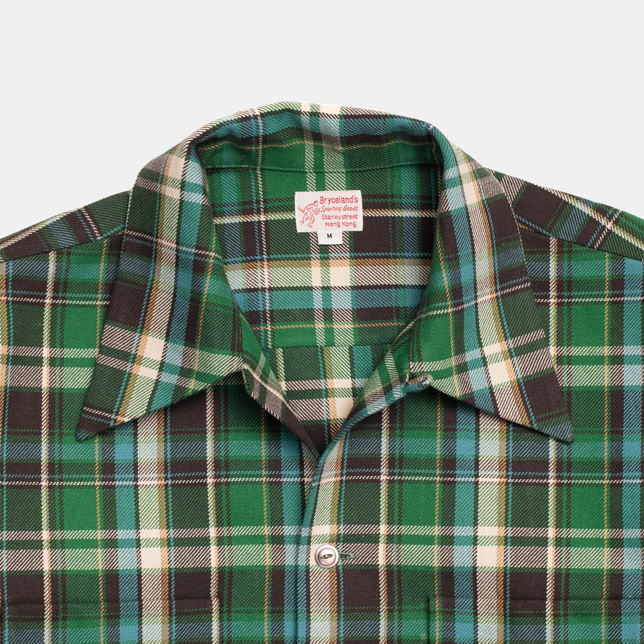 Cotton Sports Shirt Blue / Green Plaid - Image 2