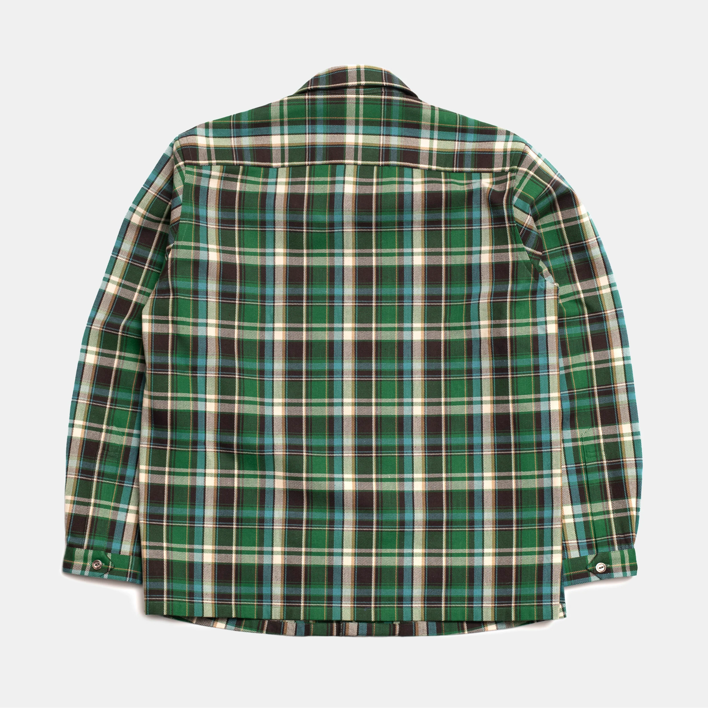 Cotton Sports Shirt Blue / Green Plaid - Image 3
