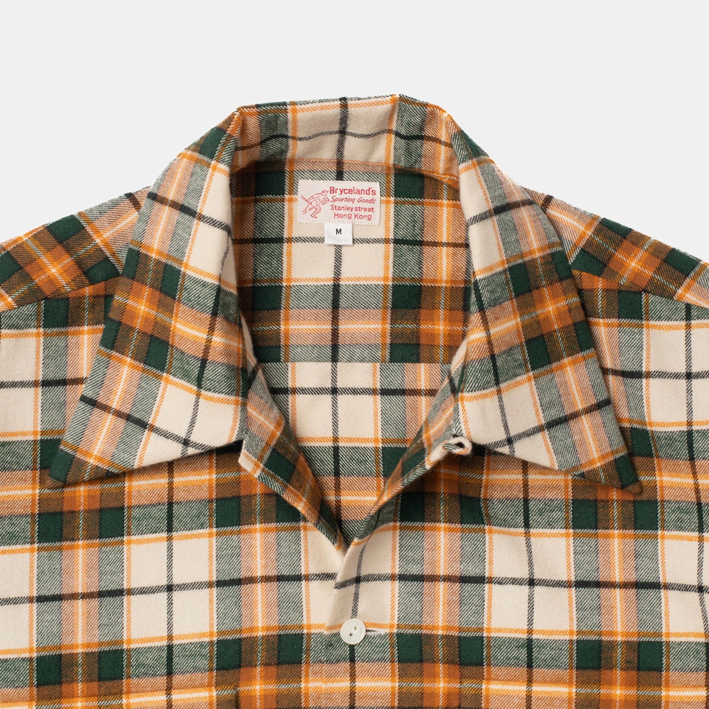 Brushed Cotton Sports Shirt Yellow Plaid - Image 2