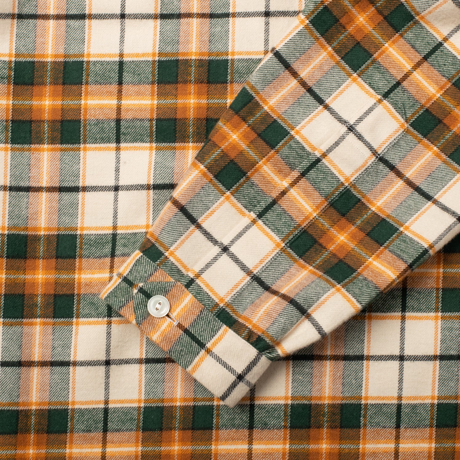 Brushed Cotton Sports Shirt Yellow Plaid - Image 5