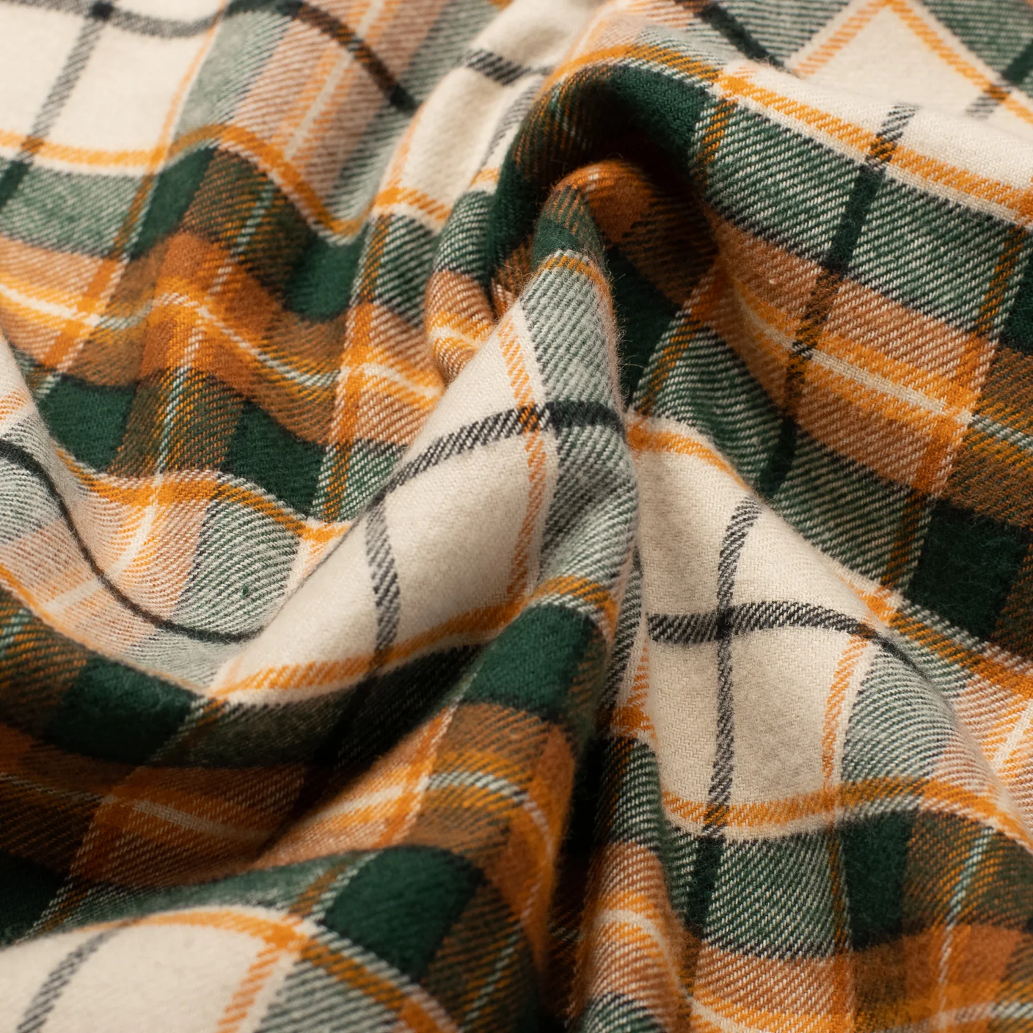 Brushed Cotton Sports Shirt Yellow Plaid - Image 6