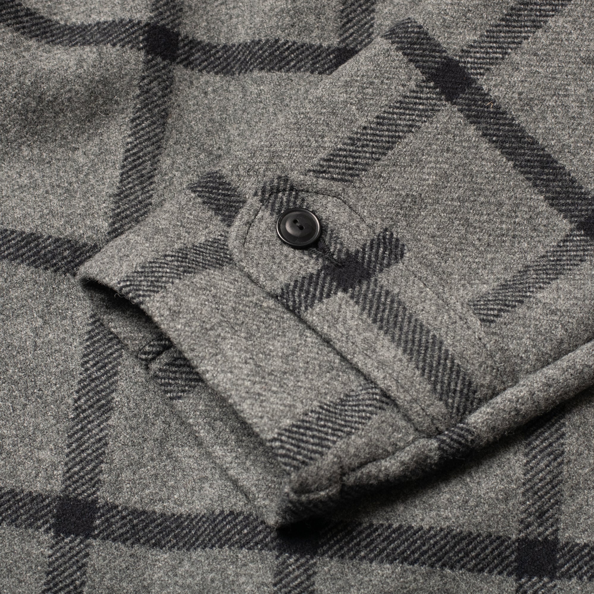 Hunting Jacket Black/Grey Plaid Wool - Image 4