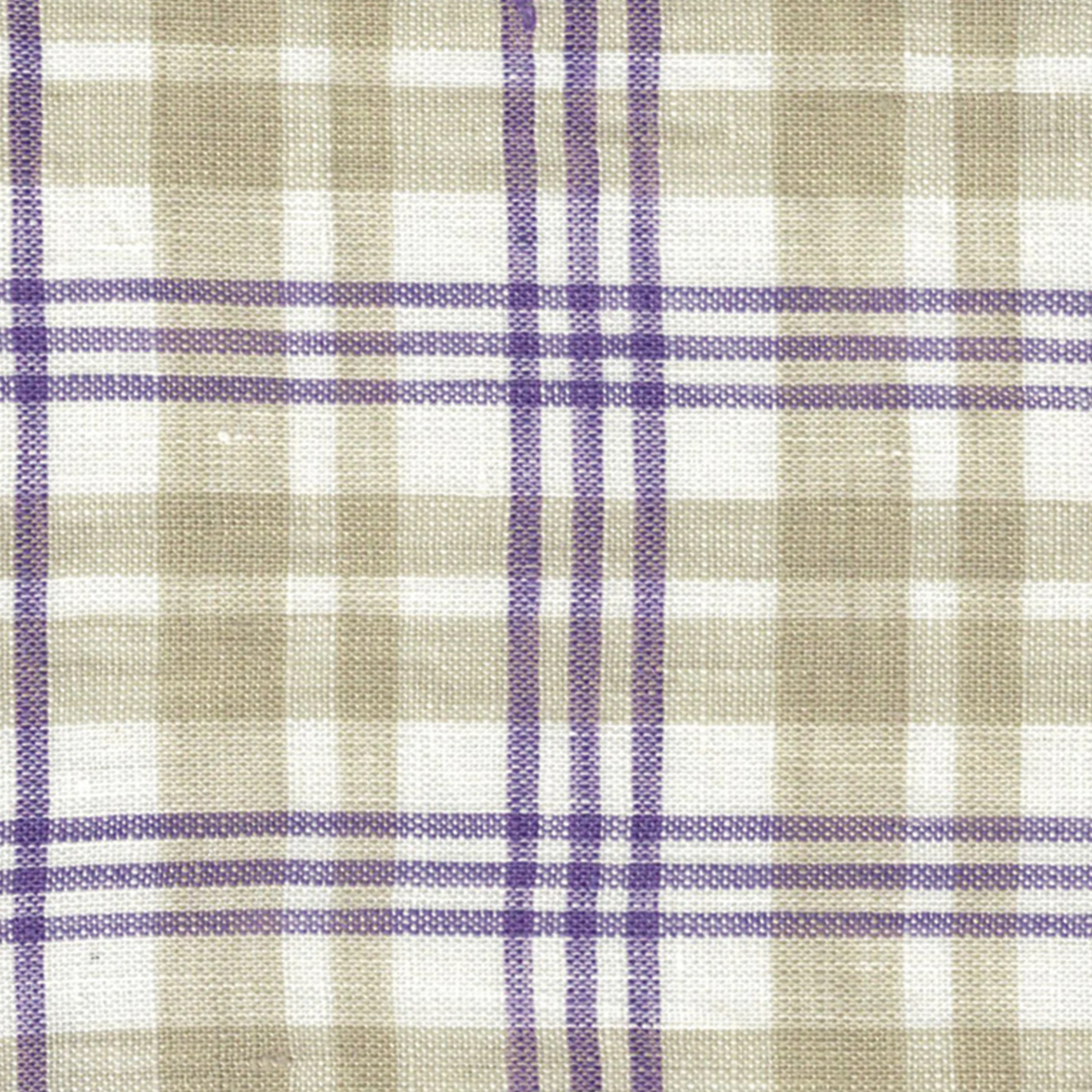 Teardrop Work Shirt Made-to-Order Stone/Purple Madras Linen - Image 2