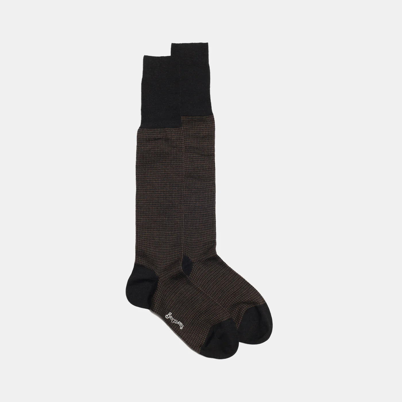 Wool Socks Puppytooth Navy/Brown