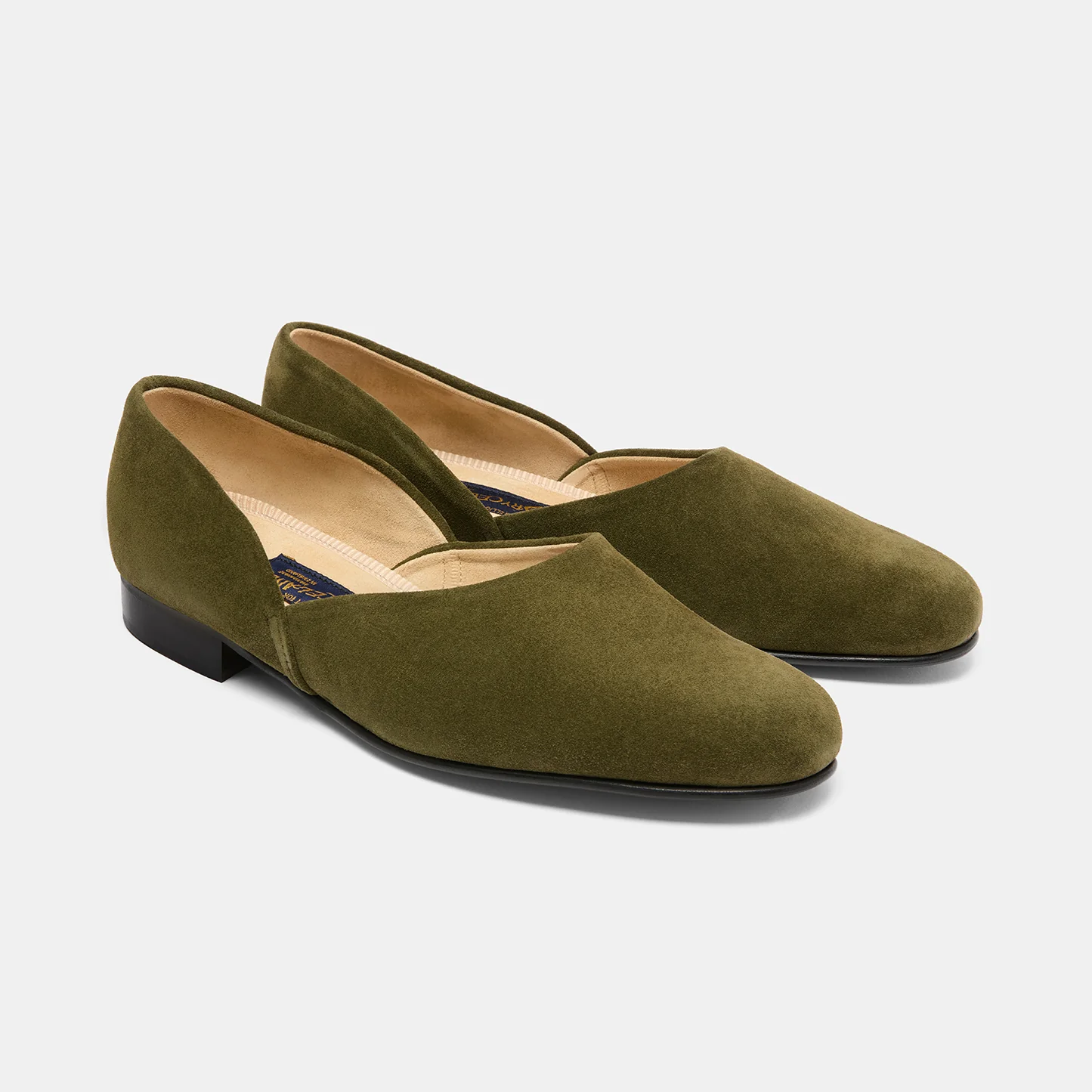 Bryceland's x Bowhill & Elliott Grecian Slippers Olive Suede