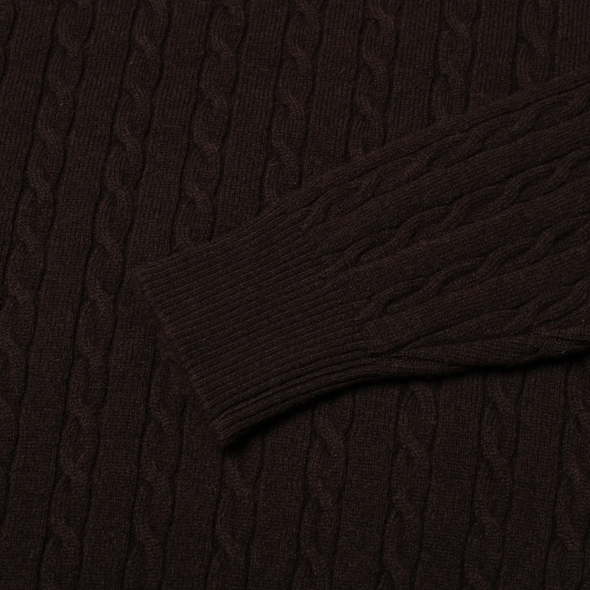Cashmere Cable-Knit Rollneck Dark Brown - Image 4