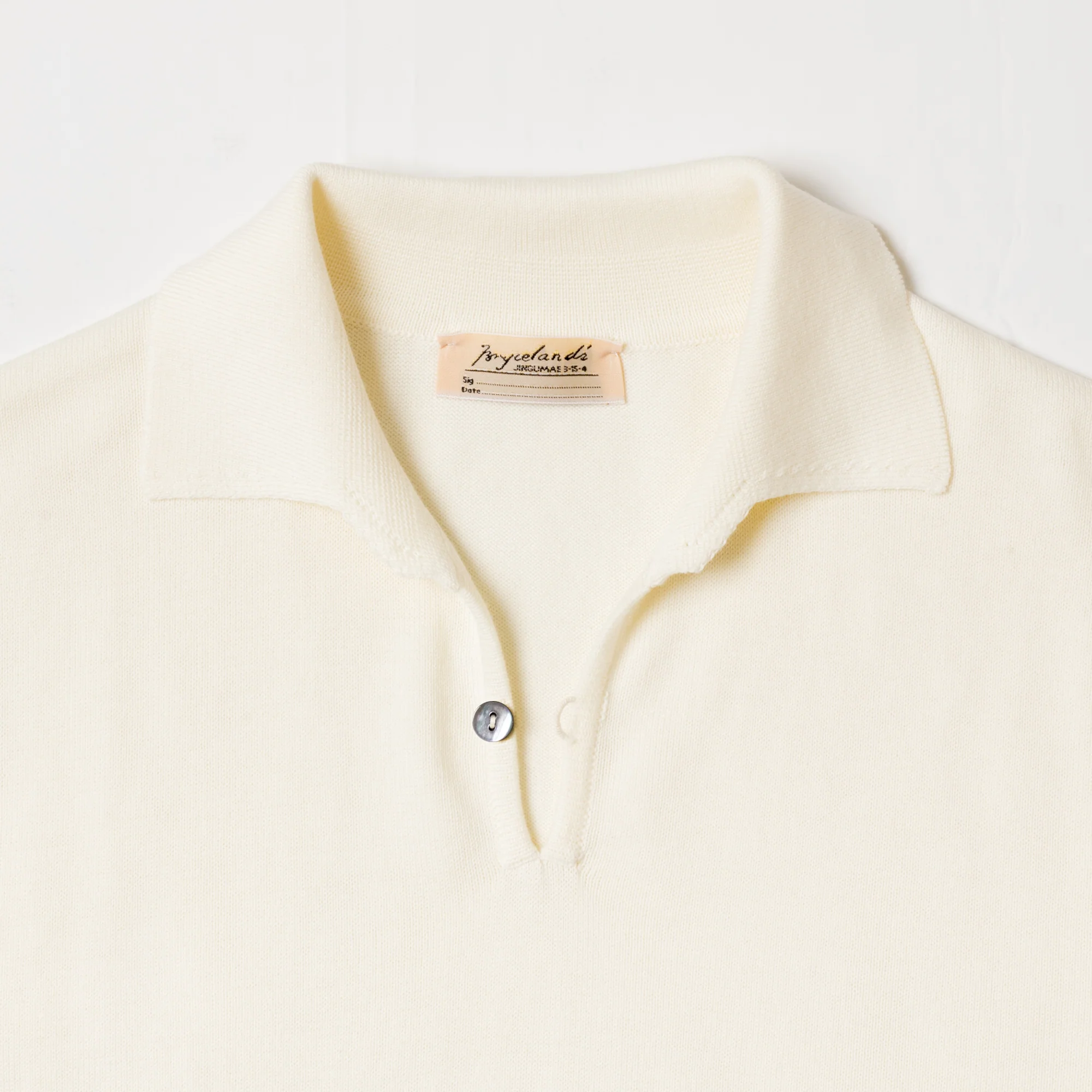Cotton Short Sleeve ‘Skipper’ Polo Cream - Image 3