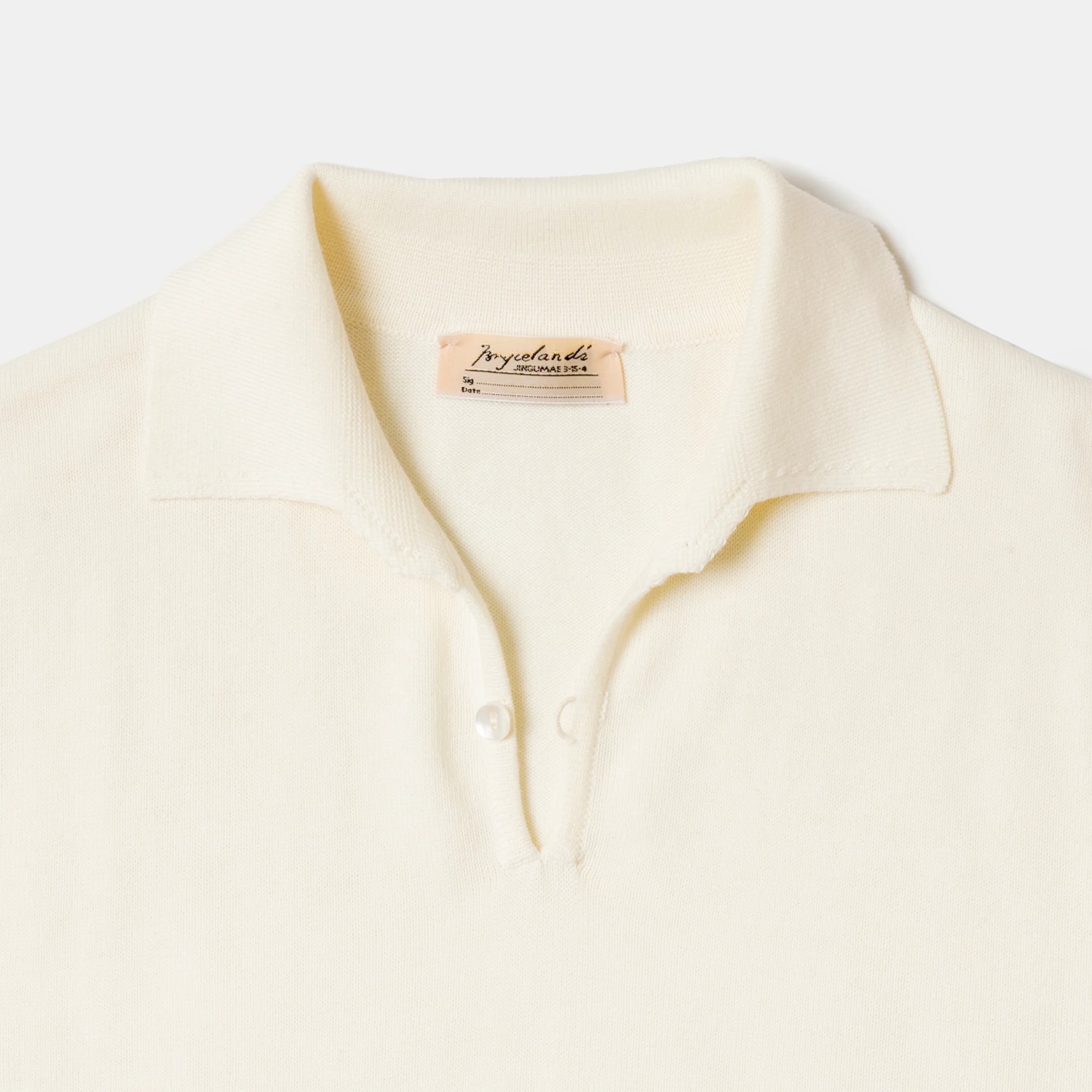 Cotton Short Sleeve ‘Skipper’ Polo Cream - Image 4