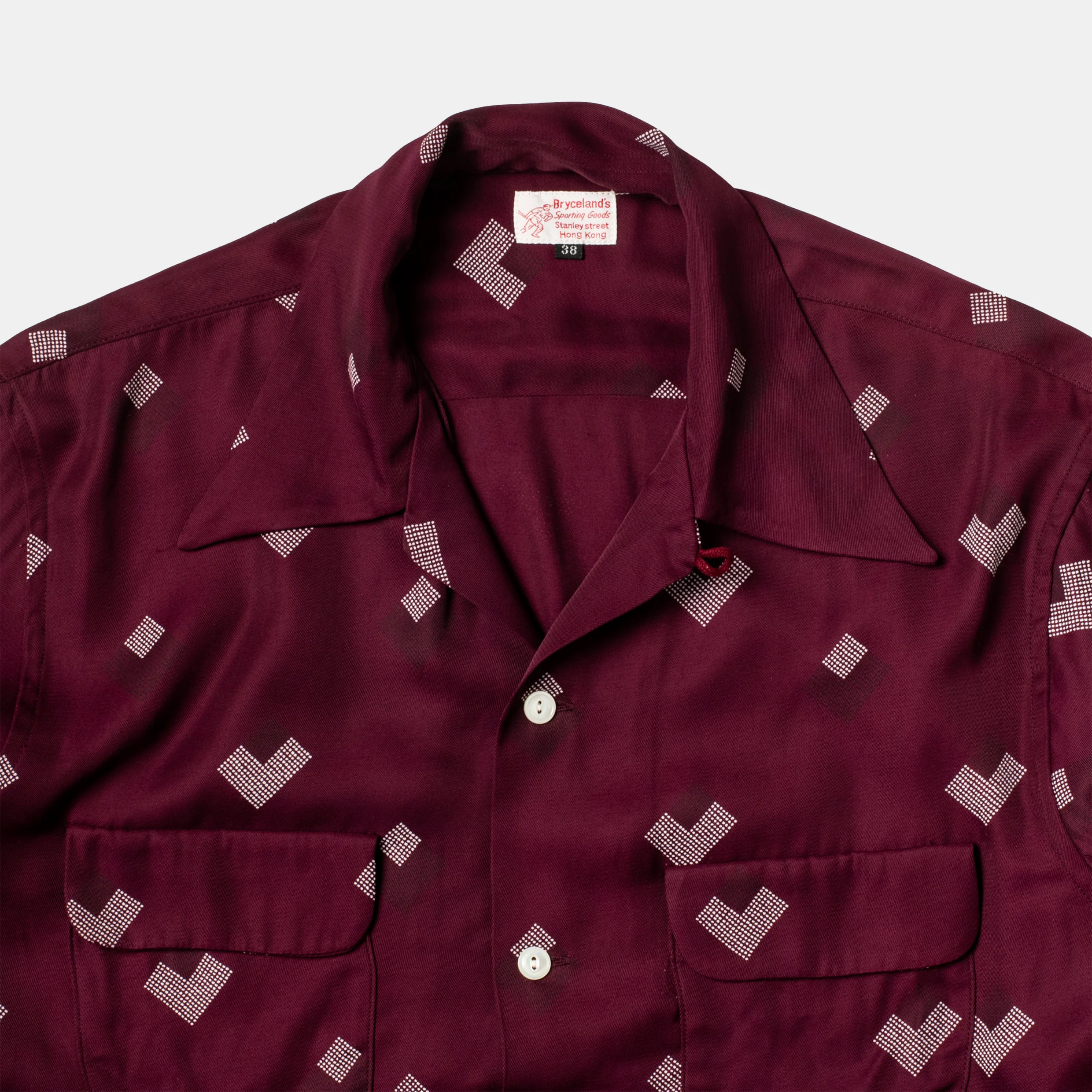 Rayon Shirt Diamond Burgundy - Image 4