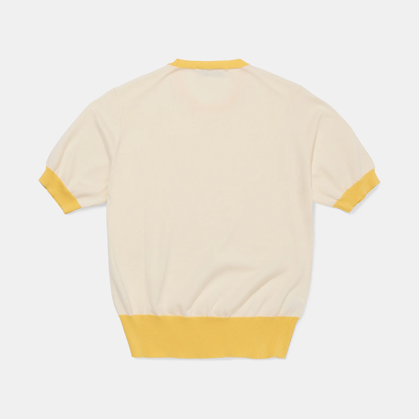 Cotton Short Sleeve ‘Skipper’ Tee Cream/Yellow - Image 2