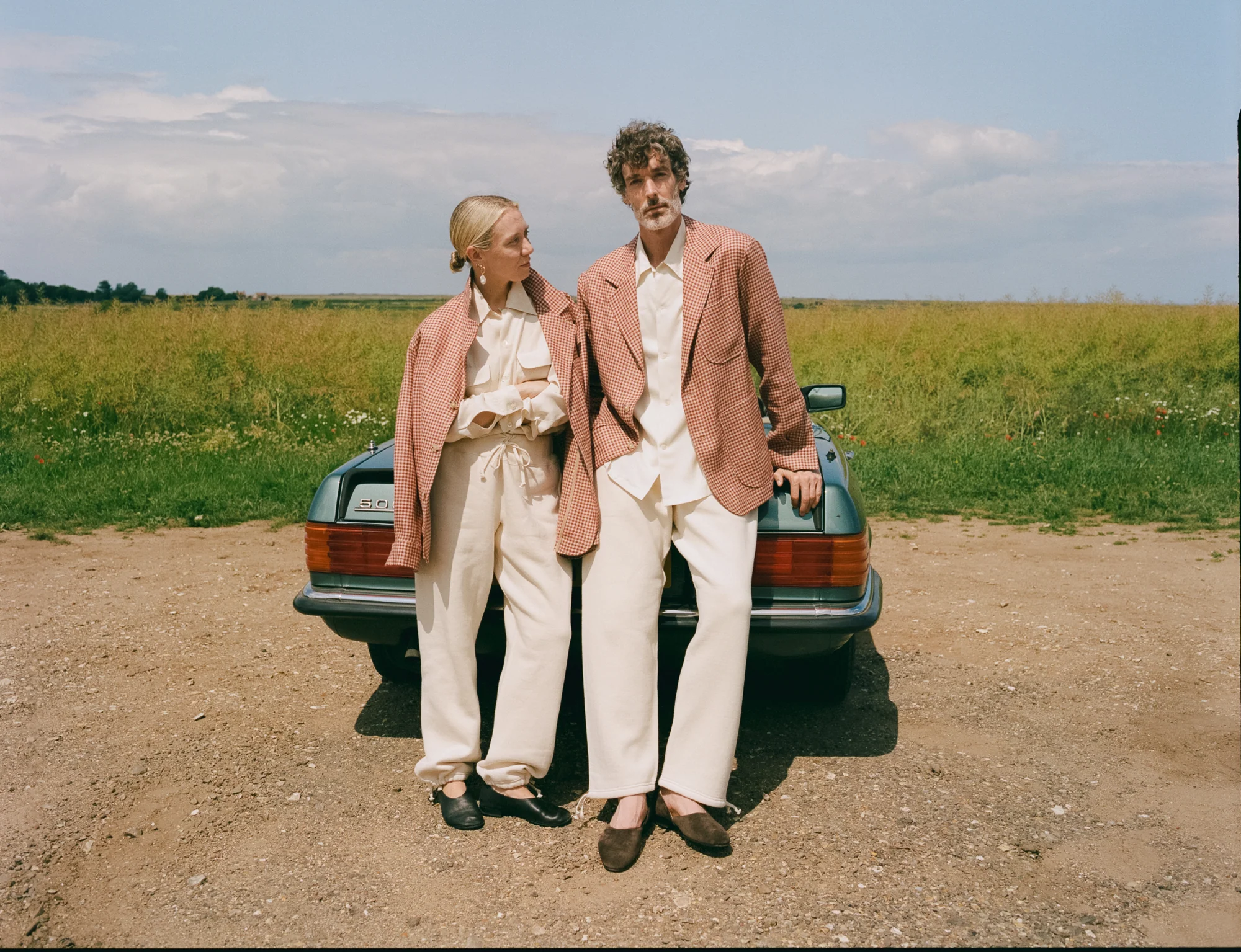 Easy Jacket Red Check Wool Linen - Image 5