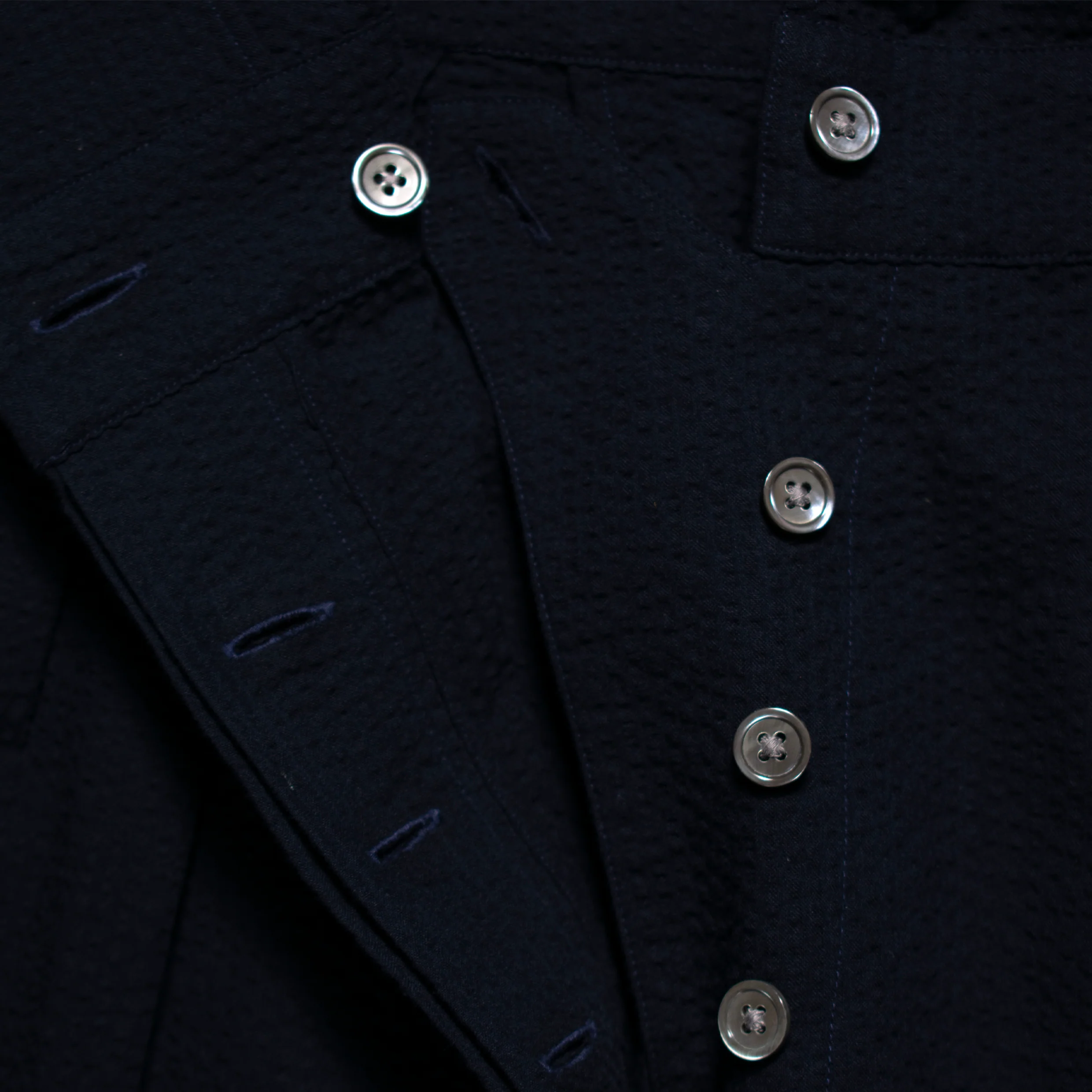 Emmeline Jumpsuit Navy Seersucker - Image 3