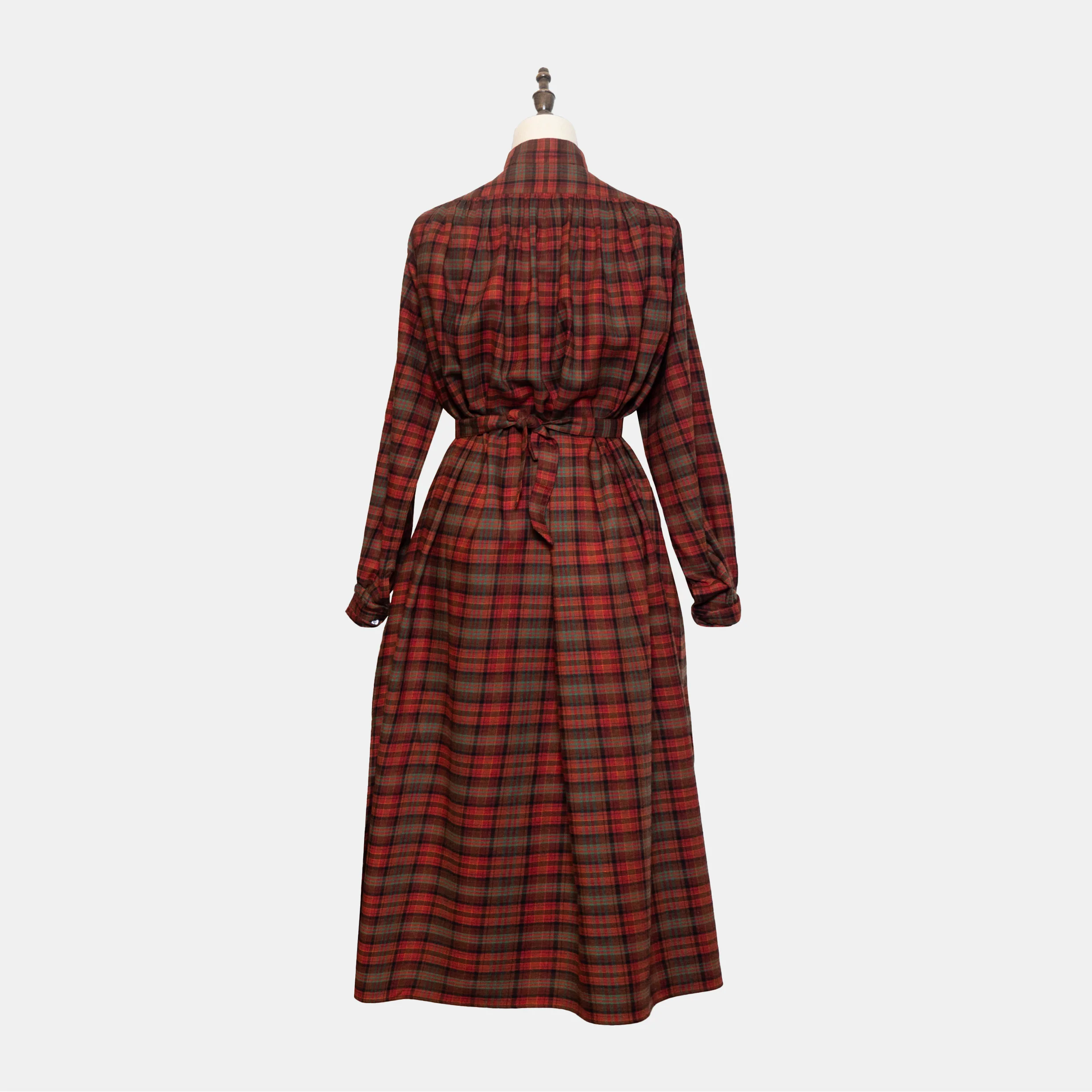Emmeline Prairie Dress Rust/Green Plaid - Image 2