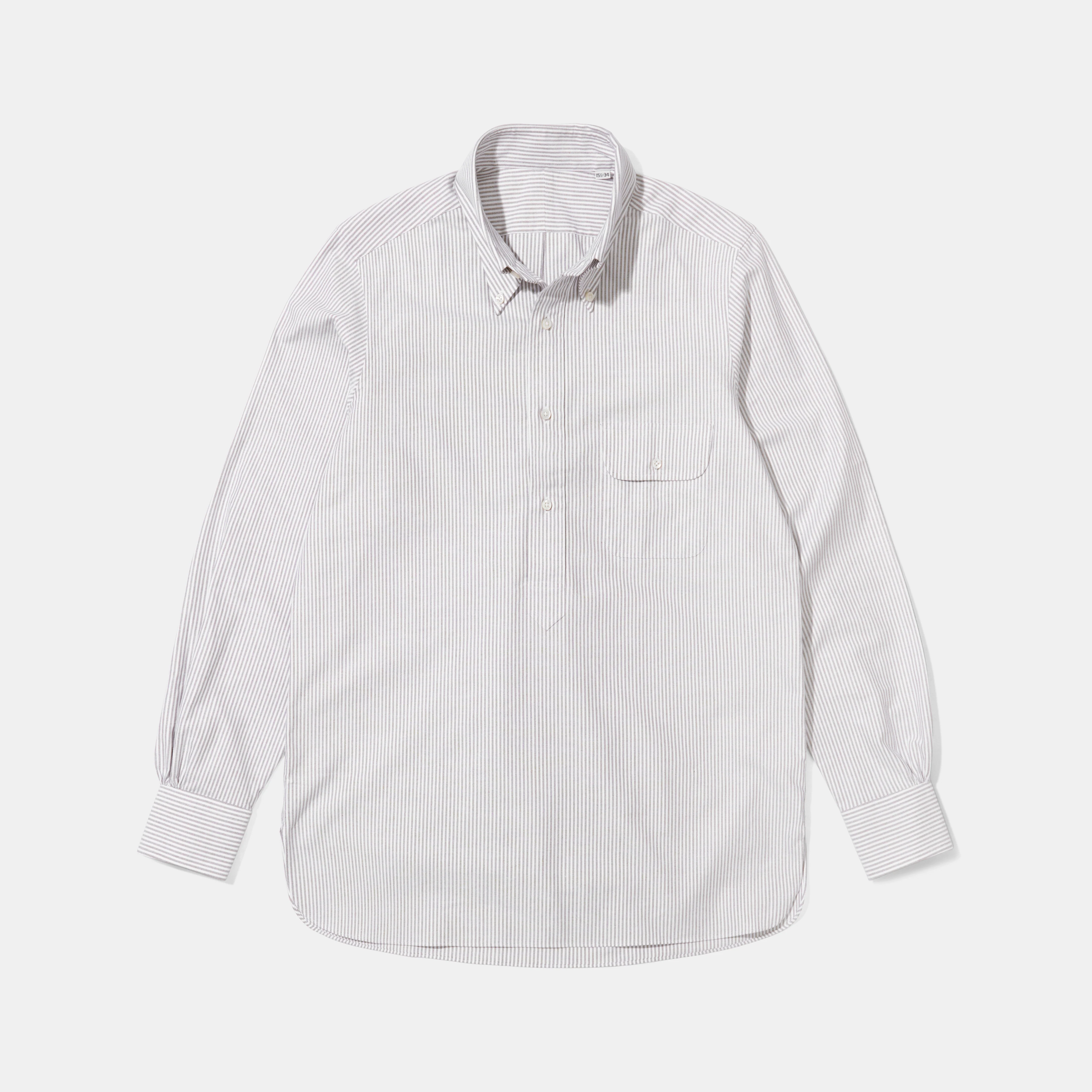 Perfect OCBD Popover Striped Shirt Brown