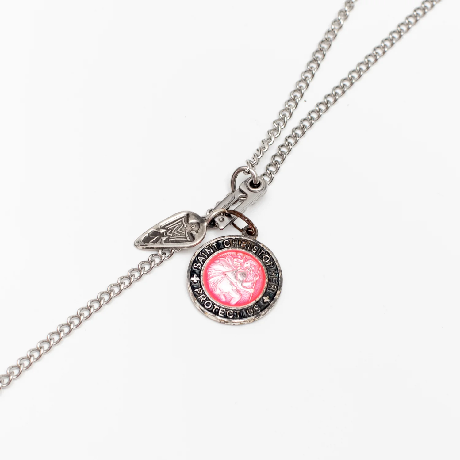 Red Rabbit Trading Co. Dog Tag Chain Pink St. Christopher - Image 3