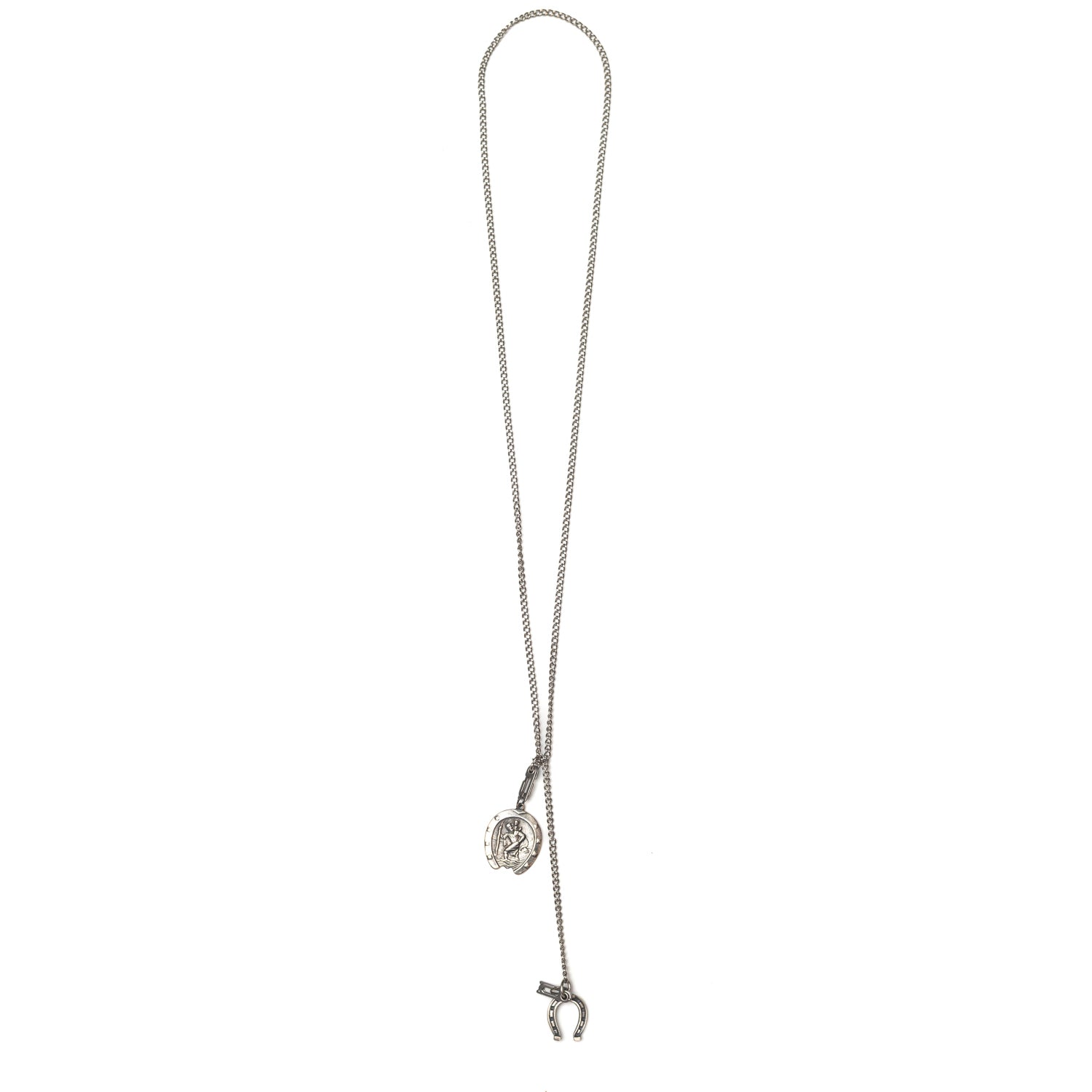 Red Rabbit Trading Co. Dog Tag Chain w/ Safe Travels & Horse Shoe Charm