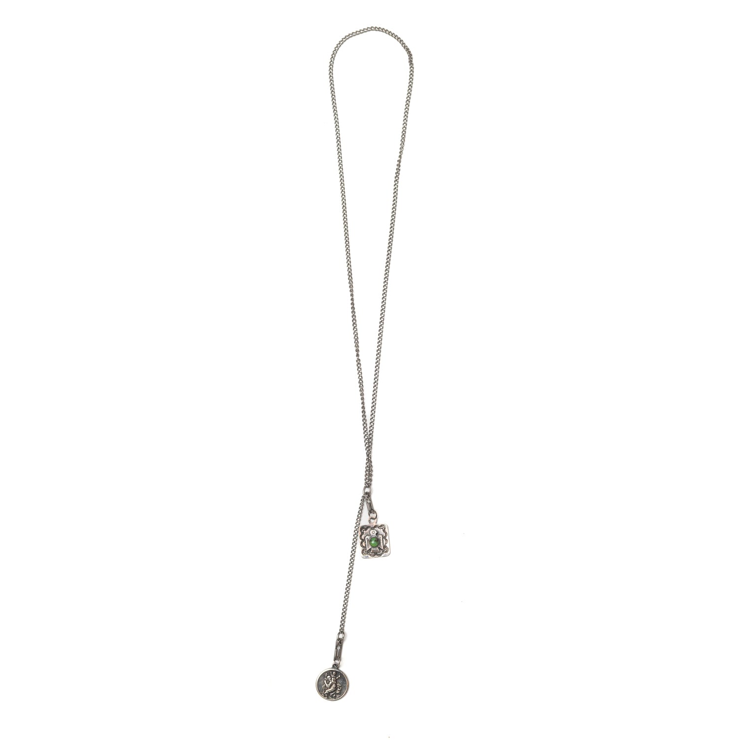 Red Rabbit Trading Co. Dog Tag Chain w/ Thunderbird & St Christopher’s Charm