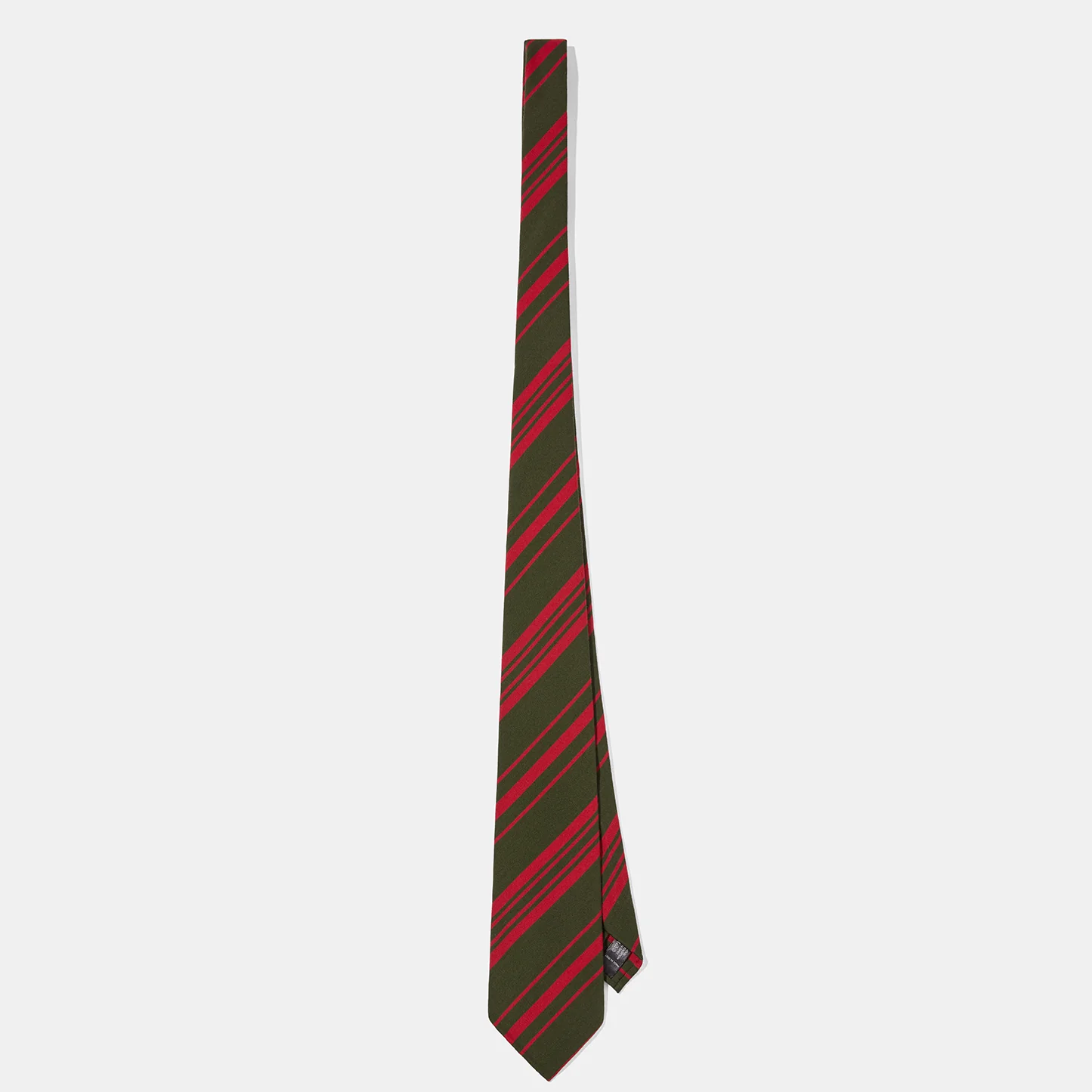 Wool Cotton Tie Green Red Stripe